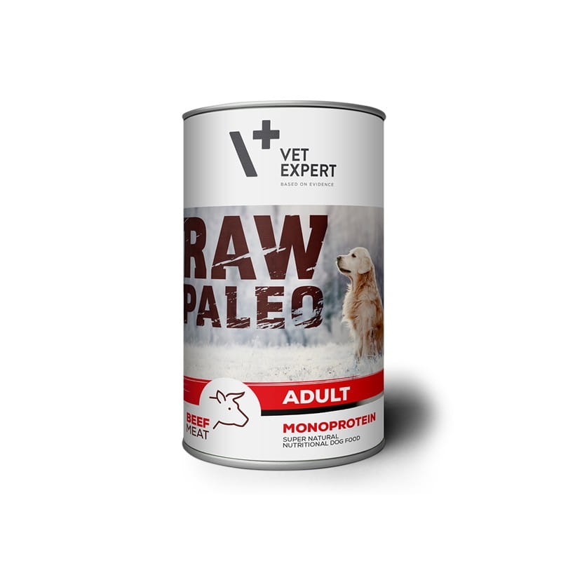 RAW PALEO DOG ADULT BEEF - Puszka dla psa 400 g z wołowiną VETEXPERT