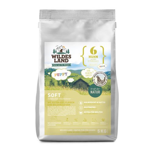 Wildes Land Soft No 6 Puppy (Kurczak z ryżem i ziołami)-półwilgotna 1,5 kg
