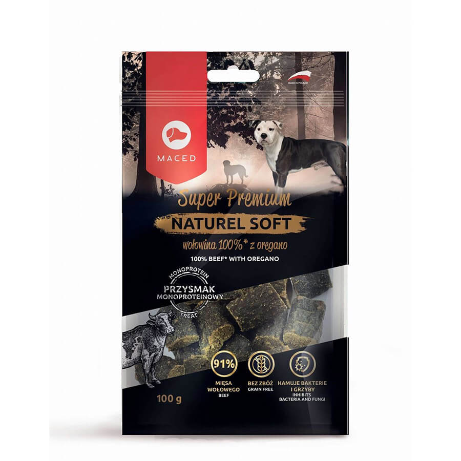 MACED Super Premium Naturel Soft wołowina  z oregano dla psa  100g.
