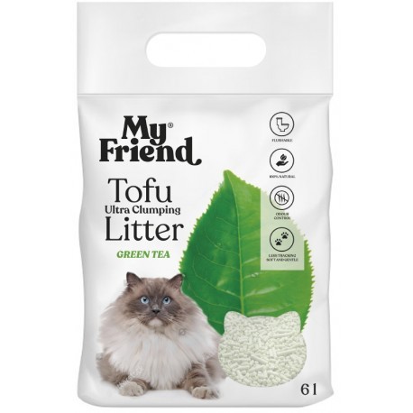 Żwirek dla kota ekologiczny zbrylający zapach zielona herbata My Friend 6 l