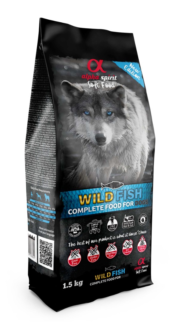 Alpha Spirit Wild fish - sucha miękka karma dla psa z rybą (200 g-9 kg)