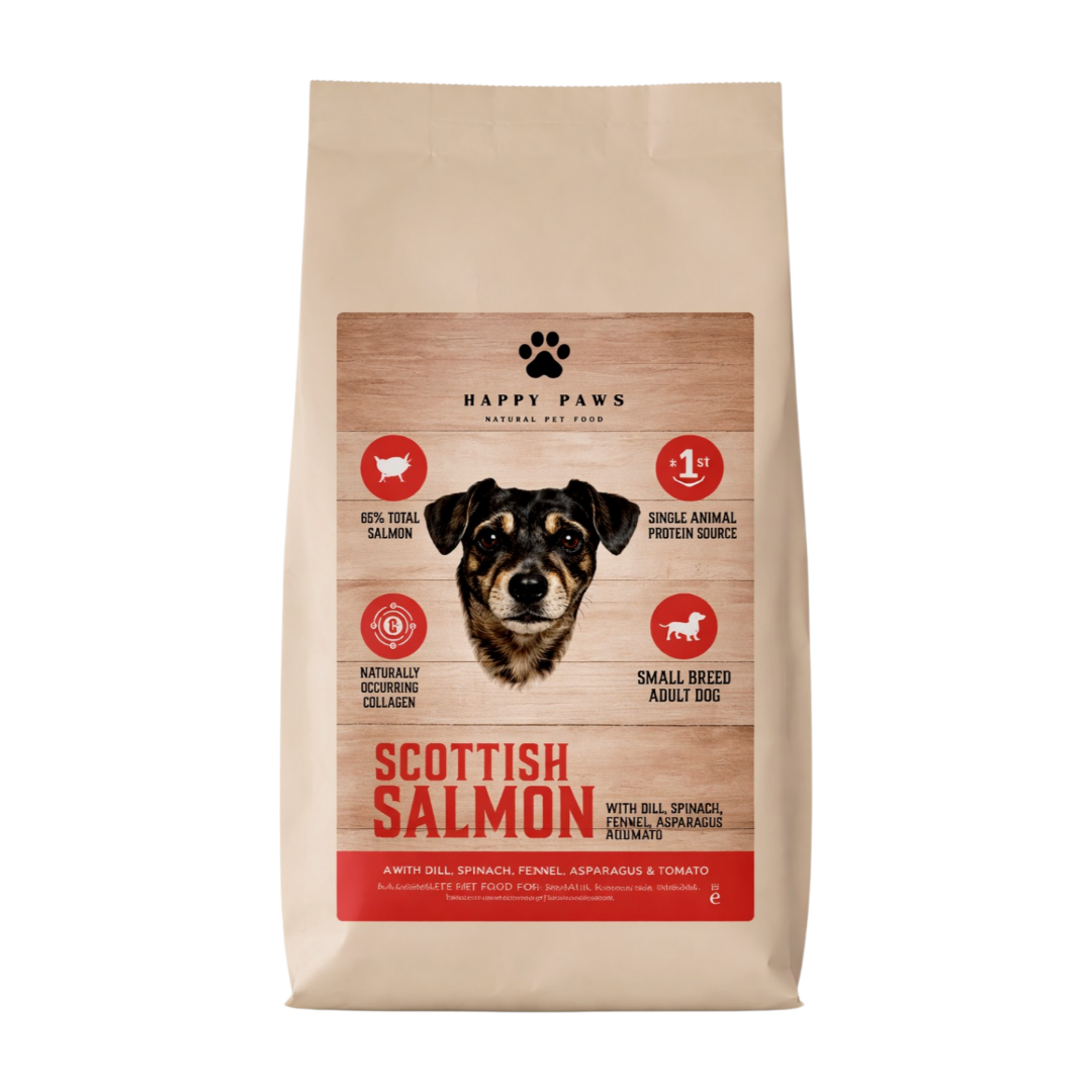 Szkocki łosoś małe rasy  Happy Paws  65 %Superfood  dog 