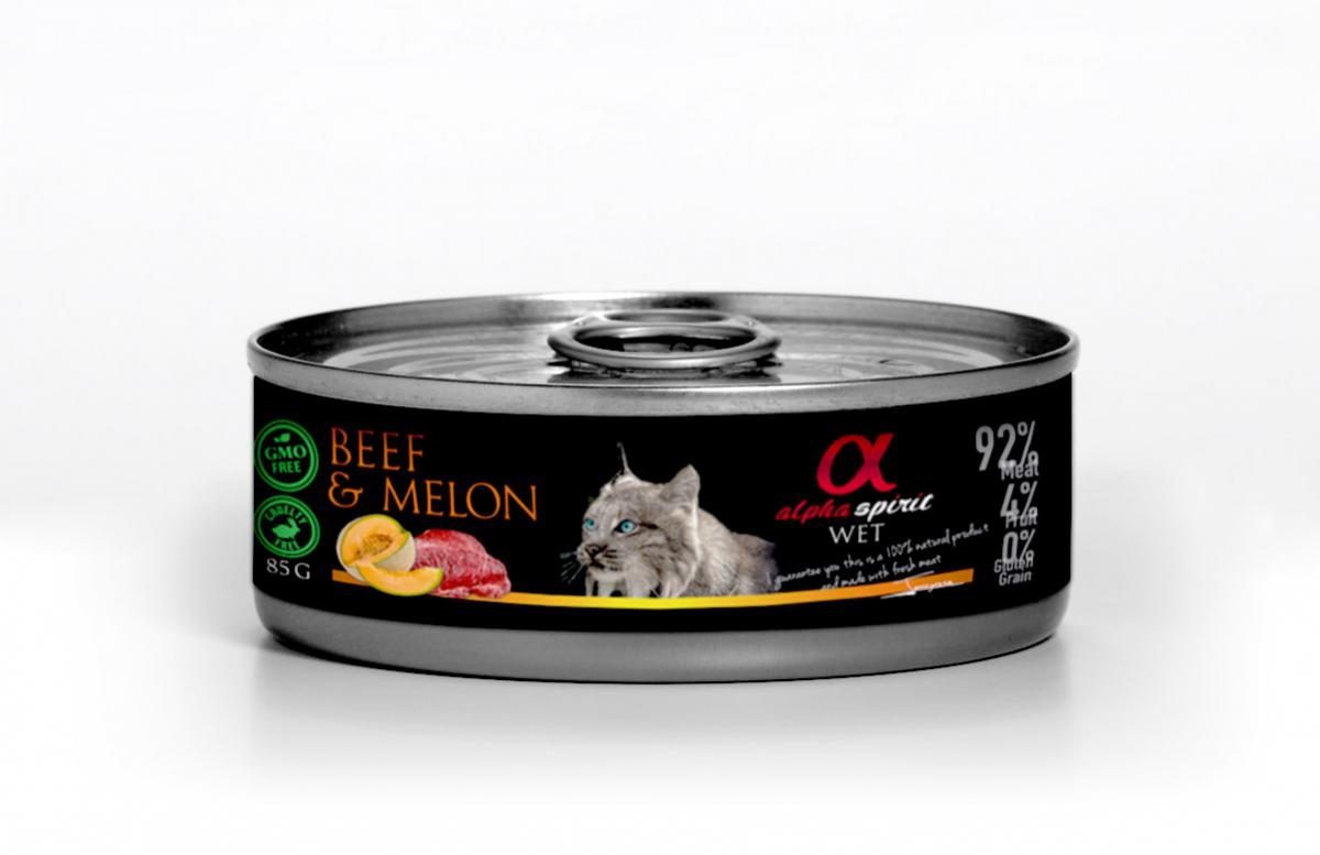 Alpha Spirit wołowina z melonem dla kota 85g