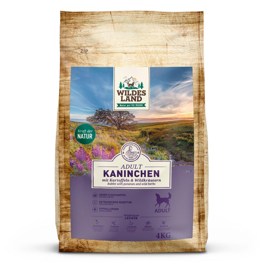 Wildes Land Classic-sucha karma dla psa- królik z ziemniakami i dzikimi ziołami 4 kg