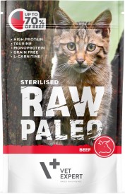 RAW PALEO CAT ADULT BEEF STERILLISED - karma mokra  z  wołowiną 100 g 