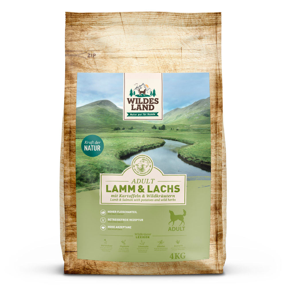 Wildes Land Classic -sucha karma dla psów dużych ras- jagnięcina z łososiem  4 kg