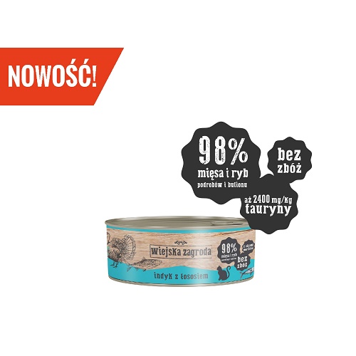 Wiejska Zagroda indyk z łososiem 85 g