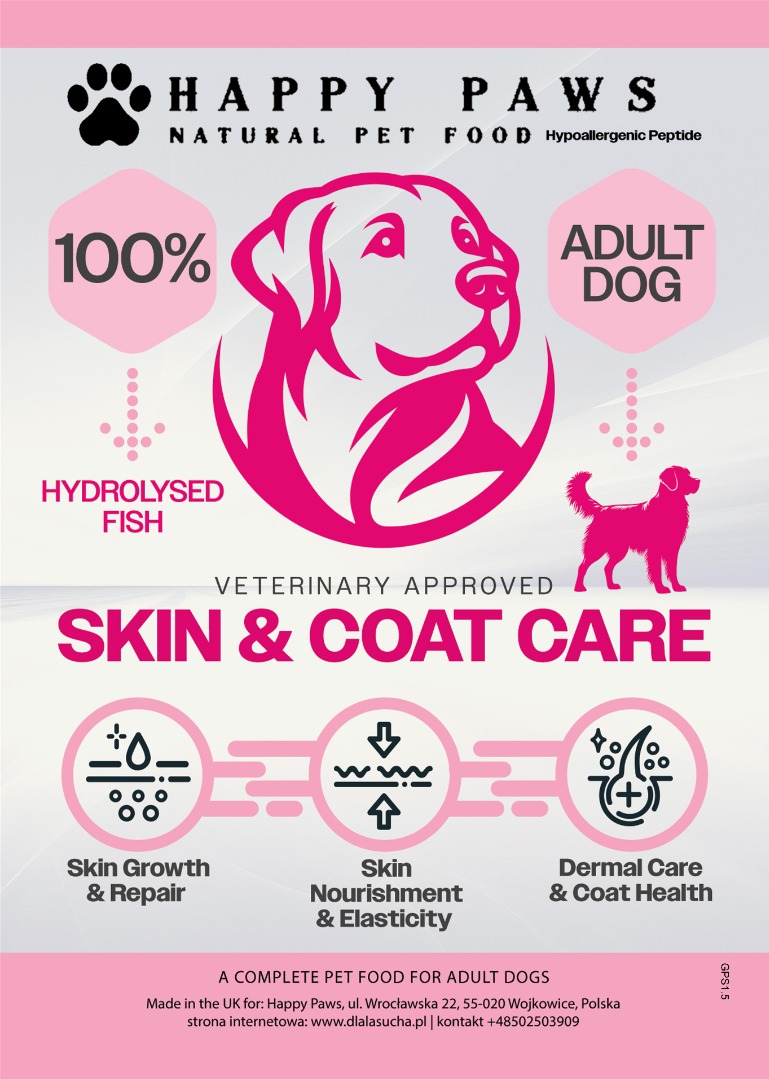 Happy Paws dieta Peptide+ Pielęgnacja skóry i sierści